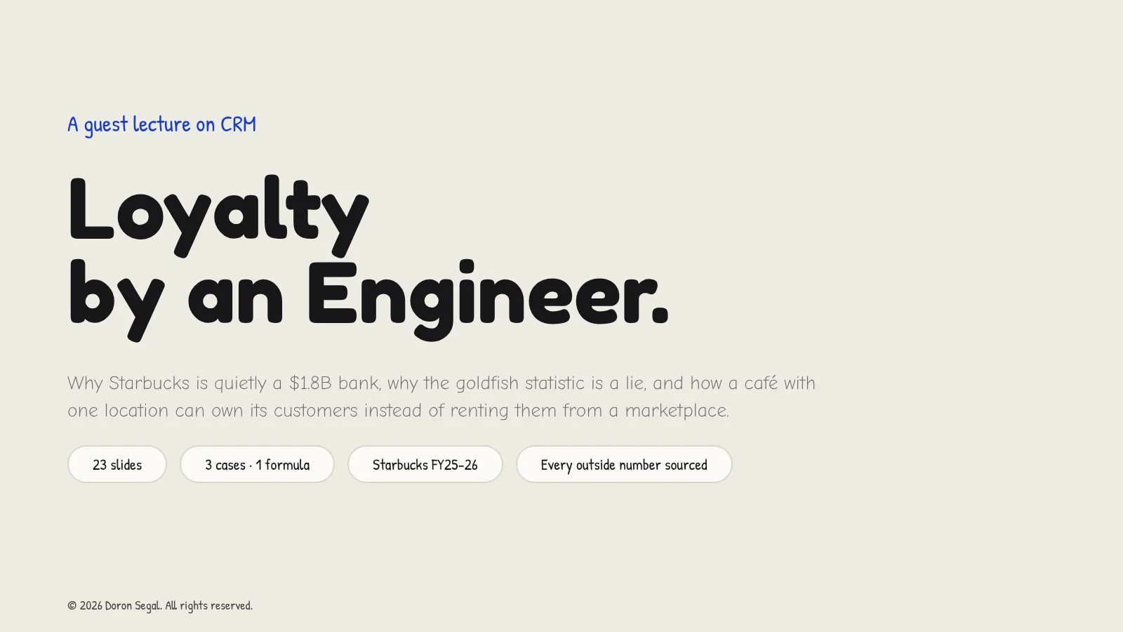 Title slide: Loyalty by an Engineer